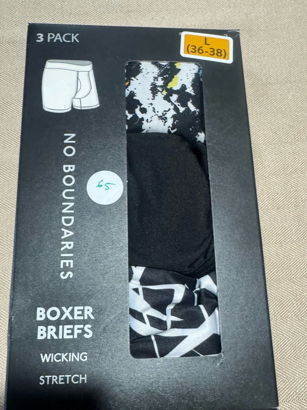 George Men’s Black and‎ White 3-Pack Boxer Briefs
